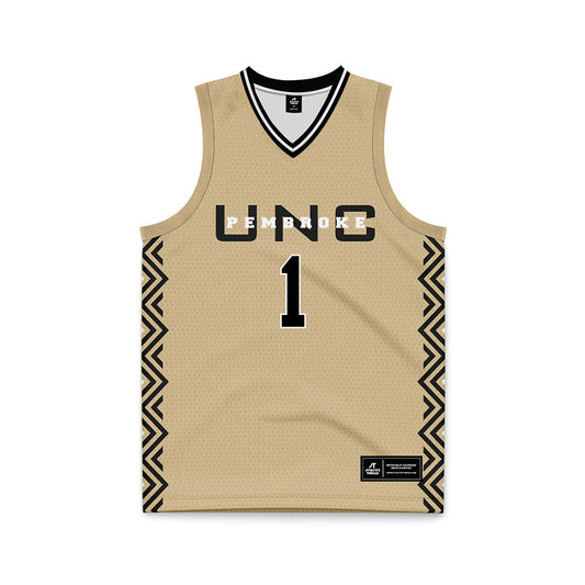 UNC Pembroke - NCAA Women's Basketball : Anastasia Sinclair - Gold Basketball Jersey-0