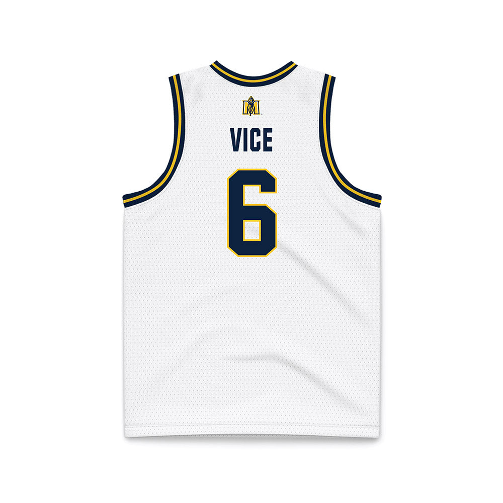 Murray State - NCAA Men's Basketball : brock vice - White Basketball Jersey-1
