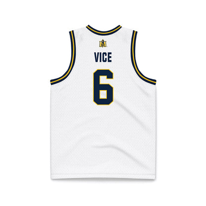 Murray State - NCAA Men's Basketball : brock vice - White Basketball Jersey-1