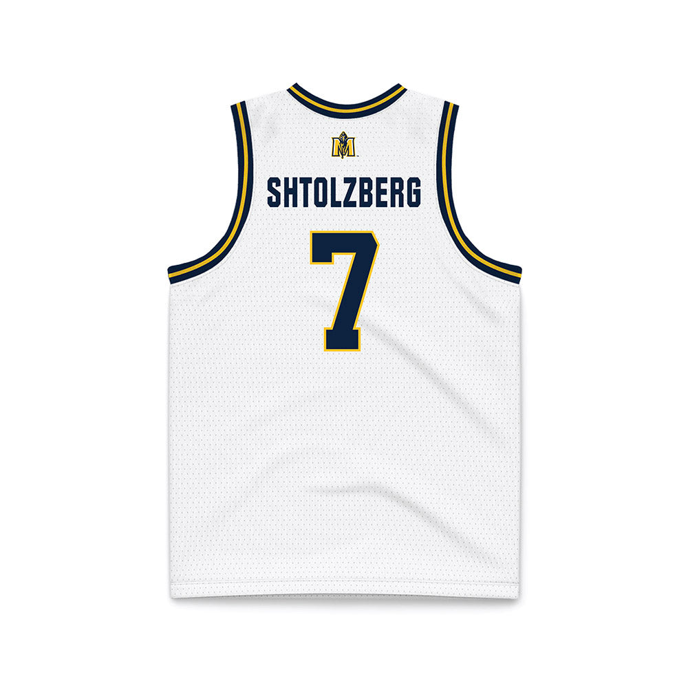 Murray State - NCAA Men's Basketball : Ben Shtolzberg - White Basketball Jersey-1