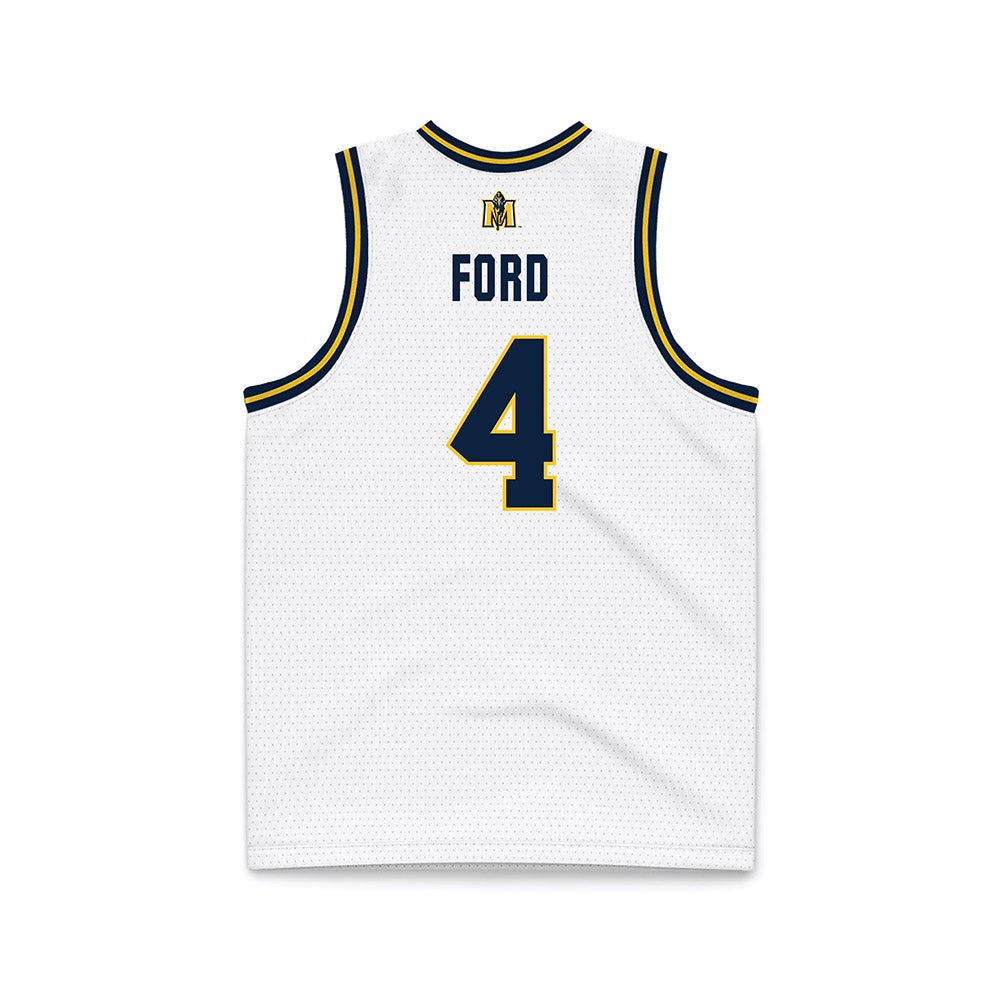 Murray State - NCAA Men's Basketball : Tristian Ford - White Basketball Jersey-1