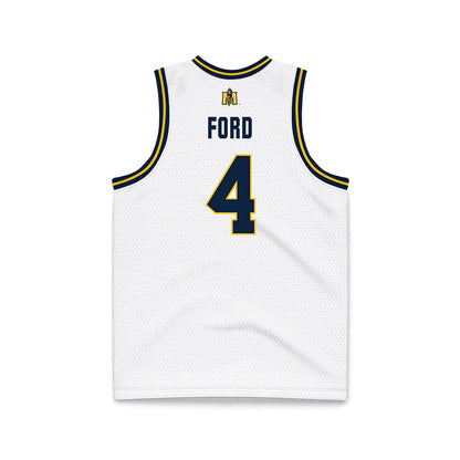 Murray State - NCAA Men's Basketball : Tristian Ford - White Basketball Jersey-1