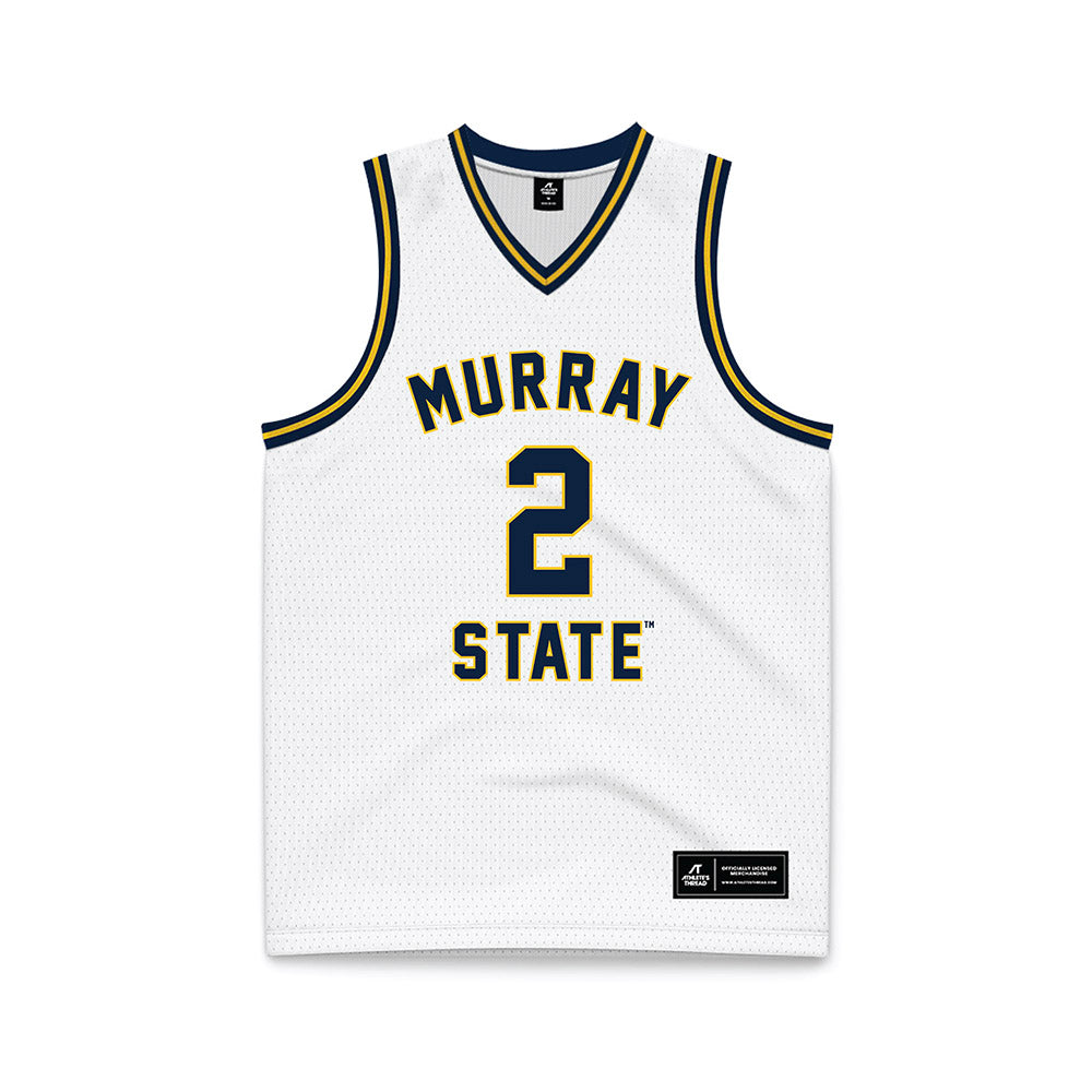 Murray State - NCAA Men's Basketball : Mathis Courbon - White Basketball Jersey-0