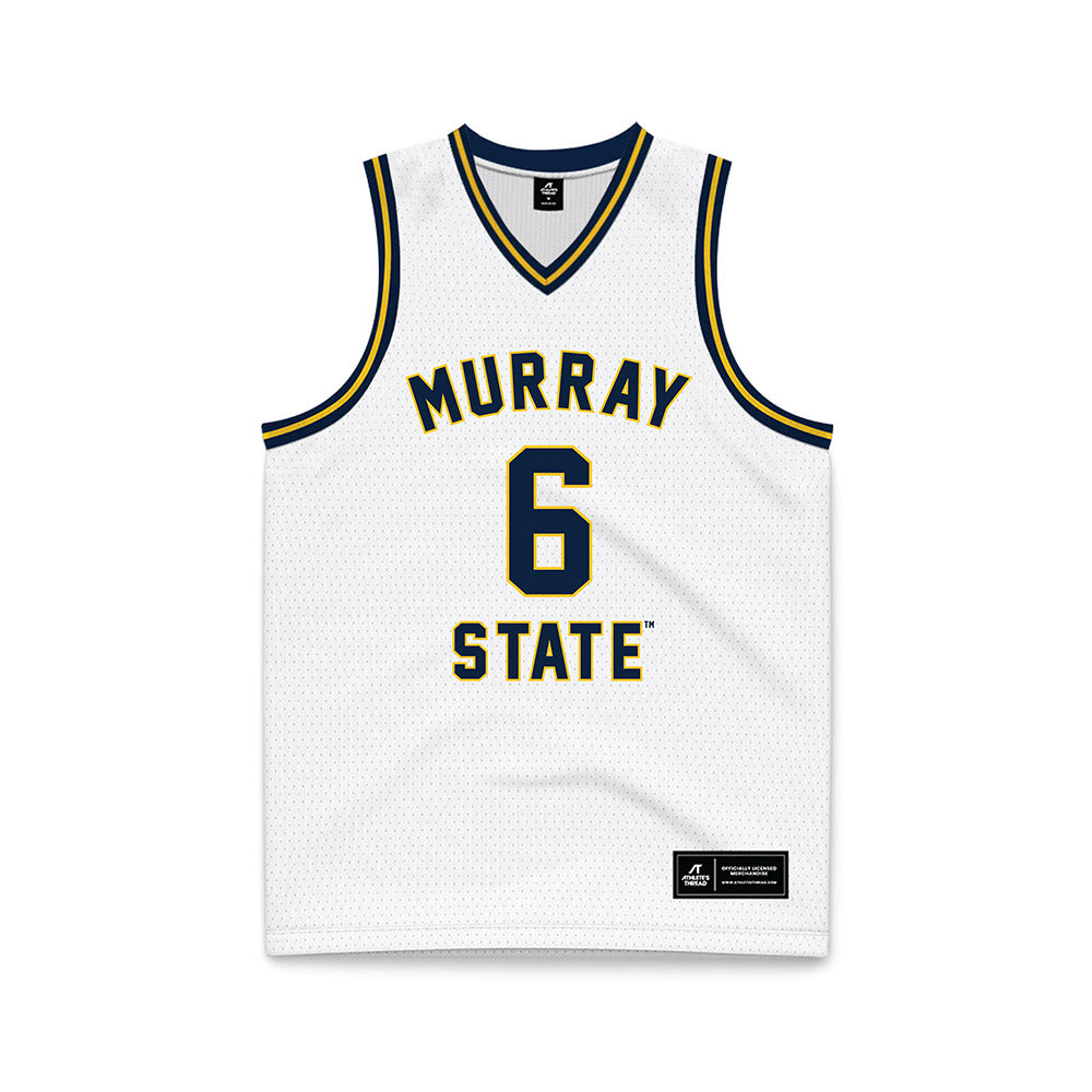 Murray State - NCAA Men's Basketball : brock vice - White Basketball Jersey-0