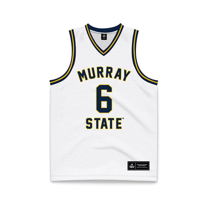 Murray State - NCAA Men's Basketball : brock vice - White Basketball Jersey-0