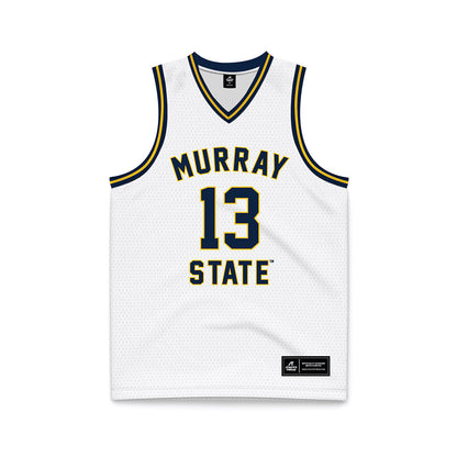 Murray State - NCAA Men's Basketball : Mason Miller - White Basketball Jersey-0