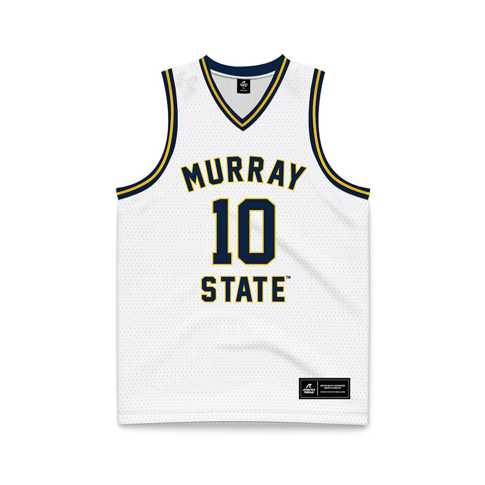 Murray State - NCAA Men's Basketball : KJ Tenner - White Basketball Jersey-0
