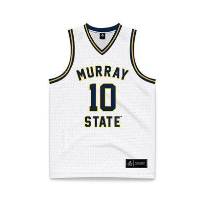 Murray State - NCAA Men's Basketball : KJ Tenner - White Basketball Jersey-0