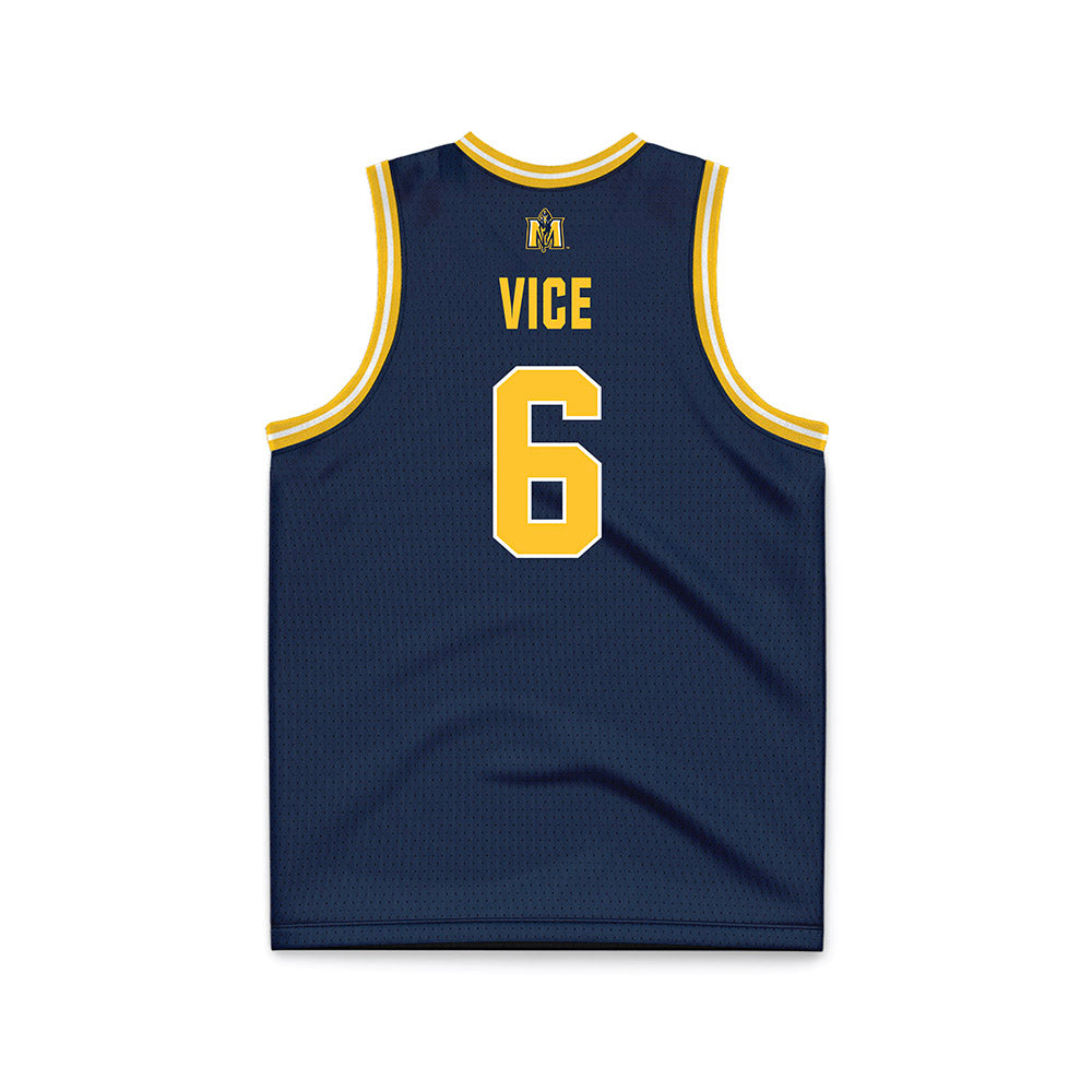 Murray State - NCAA Men's Basketball : brock vice - Navy Basketball Jersey-1