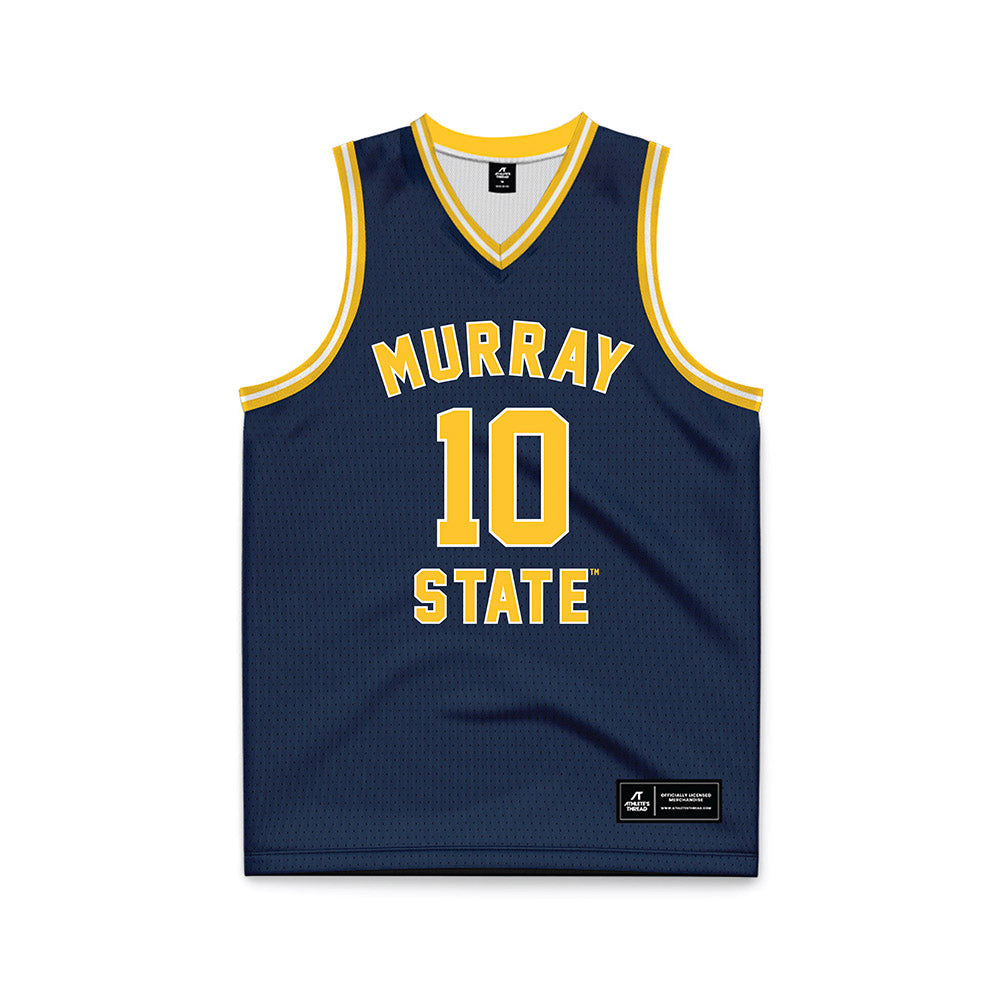 Murray State - NCAA Men's Basketball : KJ Tenner - Navy Basketball Jersey-0