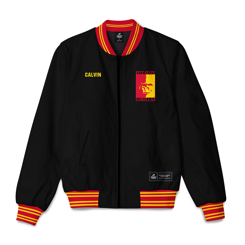Pitt State - NCAA Men's Track & Field : Caleb Calvin - Bomber Jacket-0