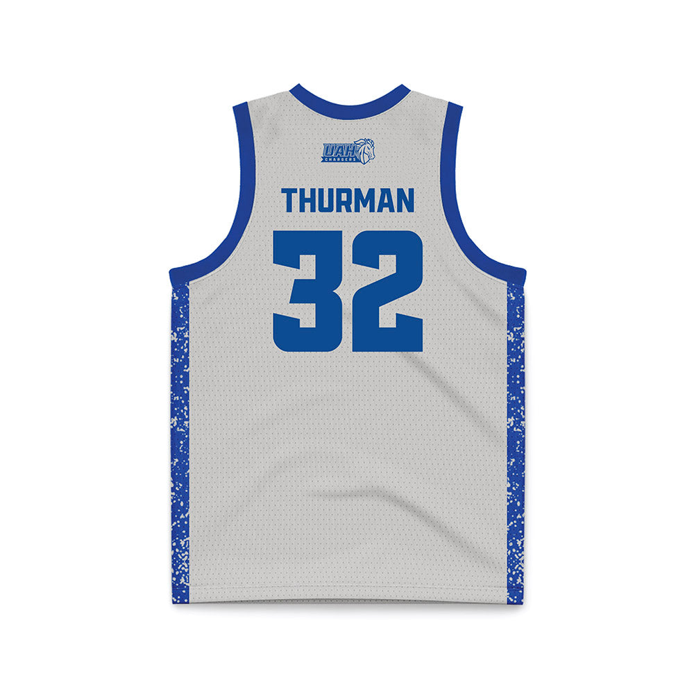 UAH - NCAA Men's Basketball : Matt Thurman - Grey Basketball Jersey-1