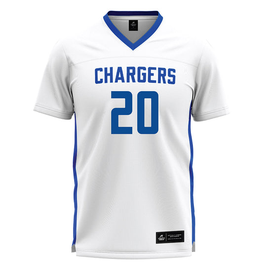 UAH - NCAA Men's Lacrosse : Jake Sander - White Lacrosse Jersey-0