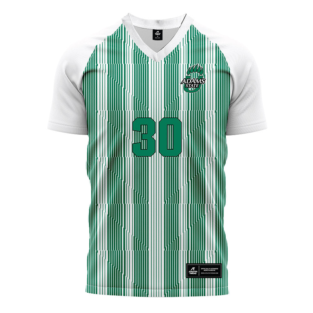 Adams State - NCAA Women's Soccer : Cassandra Jaramillo - Striped Green Soccer Jersey-0