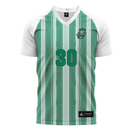Adams State - NCAA Women's Soccer : Cassandra Jaramillo - Striped Green Soccer Jersey-0
