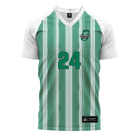 Adams State - NCAA Women's Soccer : Denali Levin - Striped Green Soccer Jersey-0