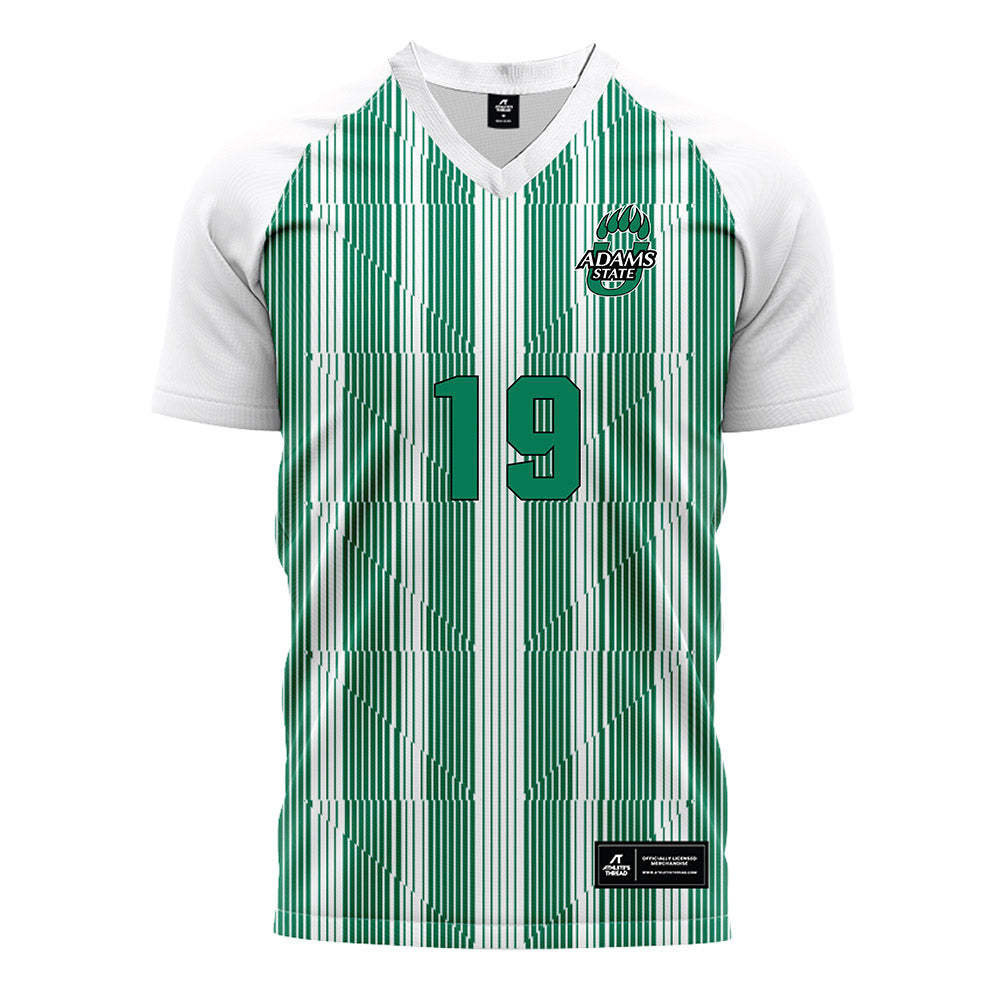 Adams State - NCAA Women's Soccer : Madison Landman - Striped Green Soccer Jersey-0