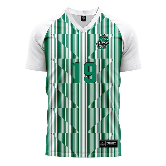 Adams State - NCAA Women's Soccer : Madison Landman - Striped Green Soccer Jersey-0