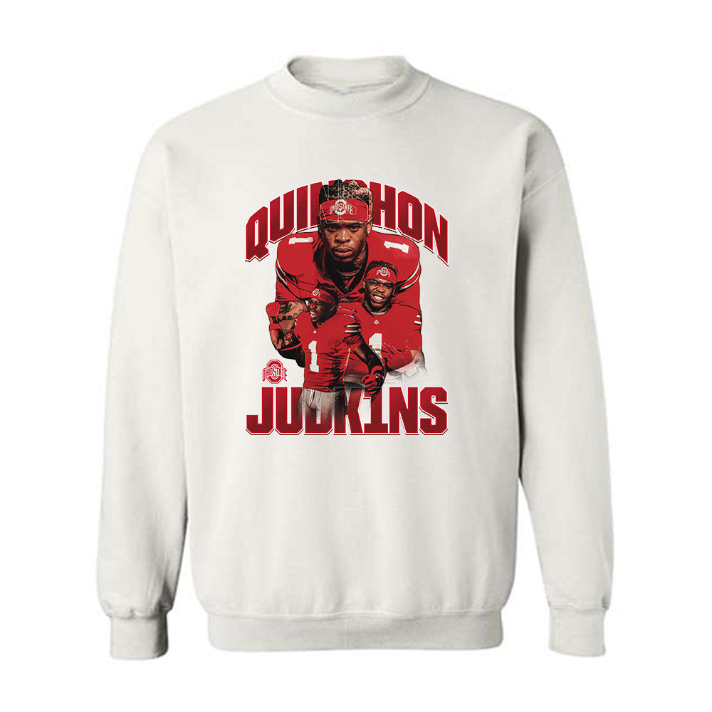 Ohio State - NCAA Football : Quinshon Judkins - Crewneck Sweatshirt Player Collage