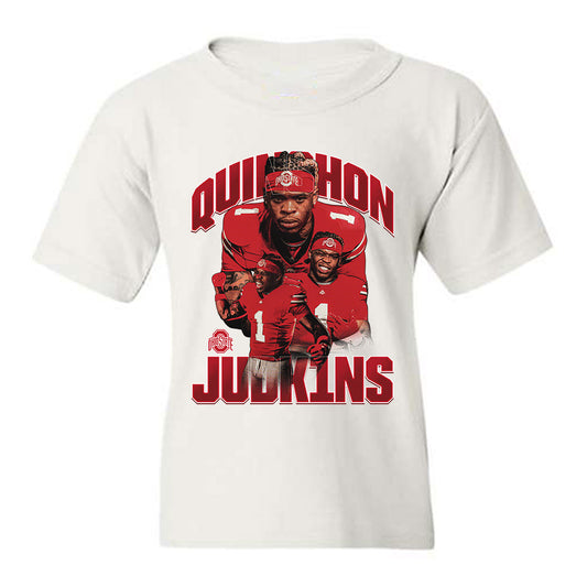 Ohio State - NCAA Football : Quinshon Judkins - Youth T-Shirt Player Collage