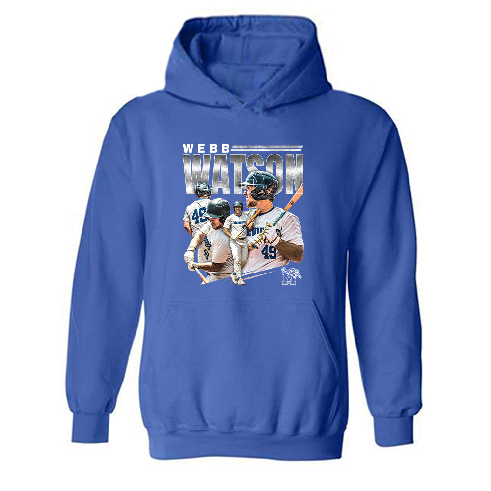 Memphis - NCAA Baseball : Webb Watson - Player Collage Hooded Sweatshirt