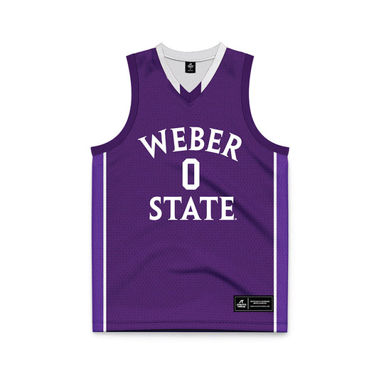 Weber - NCAA Men's Basketball : Edwin Suarez Villegas Jr - Purple Basketball Jersey-0