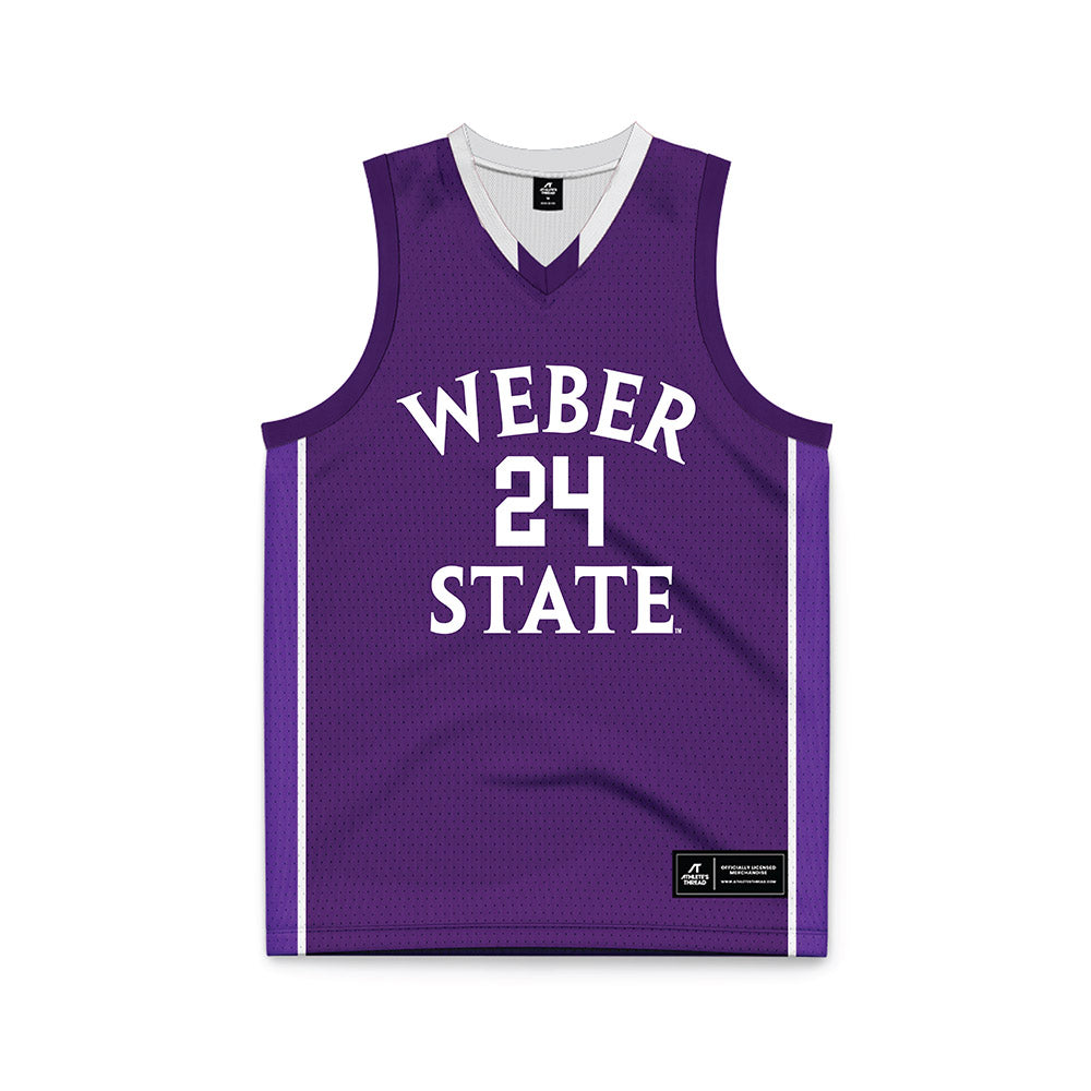 Weber - NCAA Men's Basketball : Jace Whiting - Purple Basketball Jersey-0