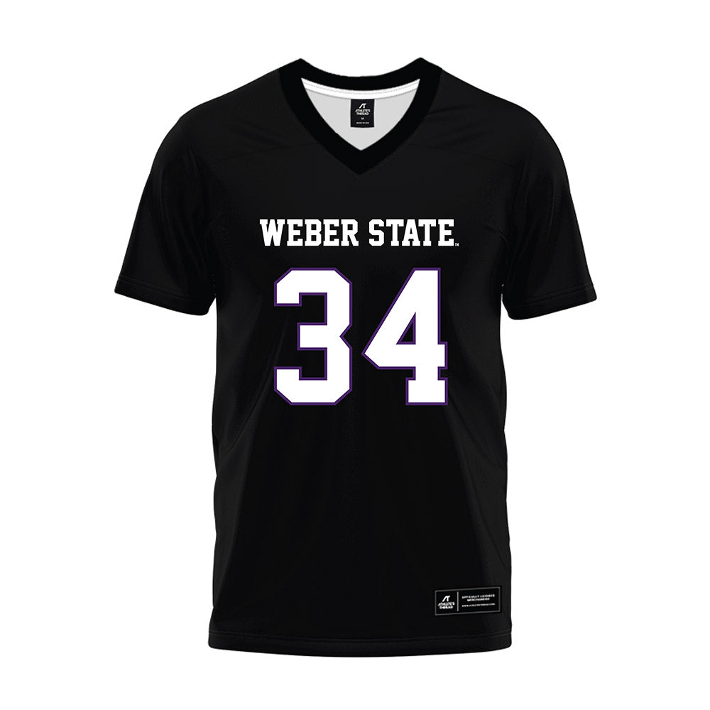 Weber - NCAA Football : Kaleb Jefferson - Black Premium Football Jersey-0