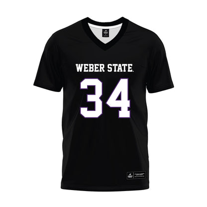 Weber - NCAA Football : Kaleb Jefferson - Black Premium Football Jersey-0