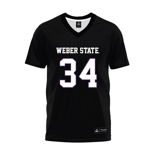 Weber - NCAA Football : Kaleb Jefferson - Black Premium Football Jersey-0