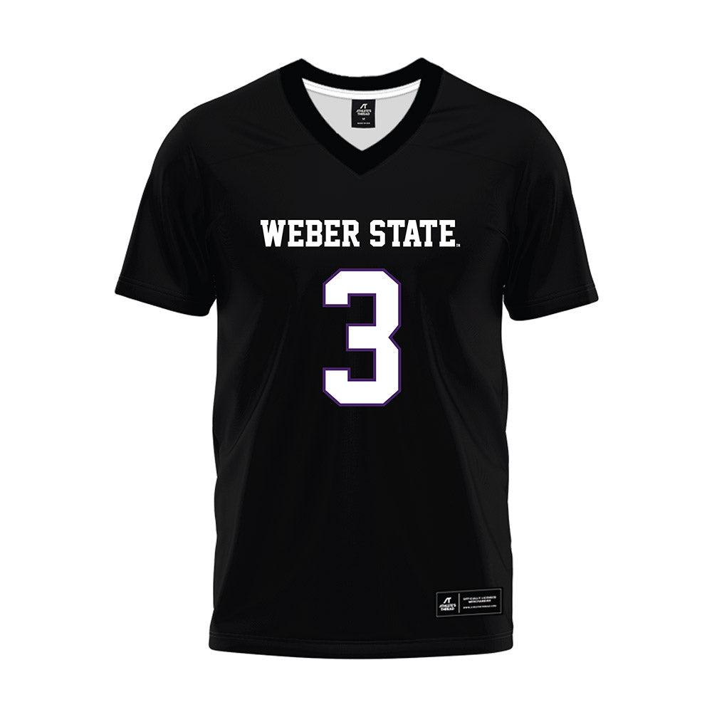 Weber - NCAA Football : BJ Carey - Black Premium Football Jersey-0