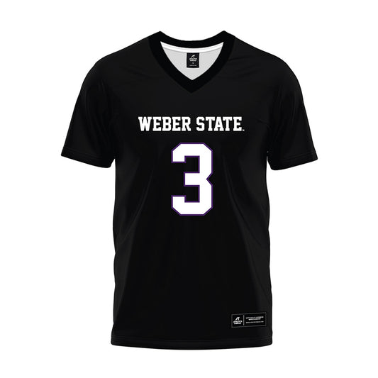 Weber - NCAA Football : BJ Carey - Black Premium Football Jersey-0
