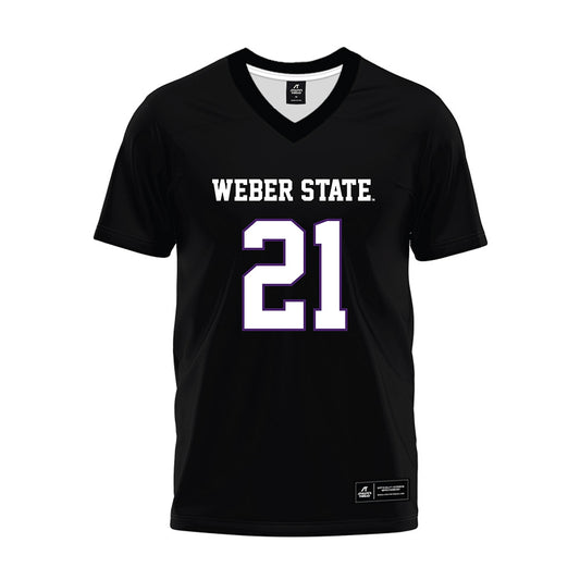Weber - NCAA Football : Pierre Hunter II - Black Premium Football Jersey-0