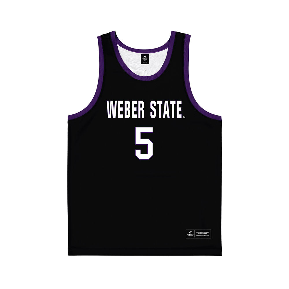 Weber - NCAA Women's Basketball : Dakota Nap - Black Basketball Jersey-0