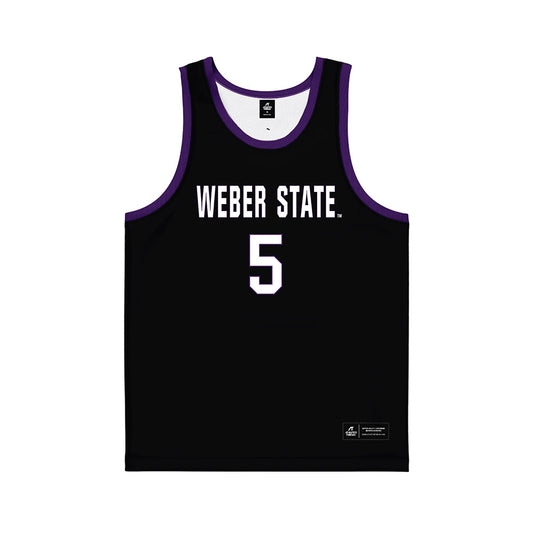 Weber - NCAA Women's Basketball : Dakota Nap - Black Basketball Jersey-0