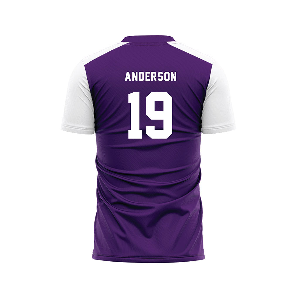 Weber - NCAA Women's Soccer : Oakley Anderson - Purple Soccer Jersey-1