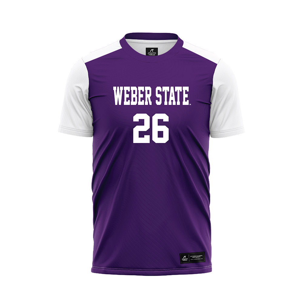 Weber - NCAA Women's Soccer : Mina Nydegger - Purple Soccer Jersey-0