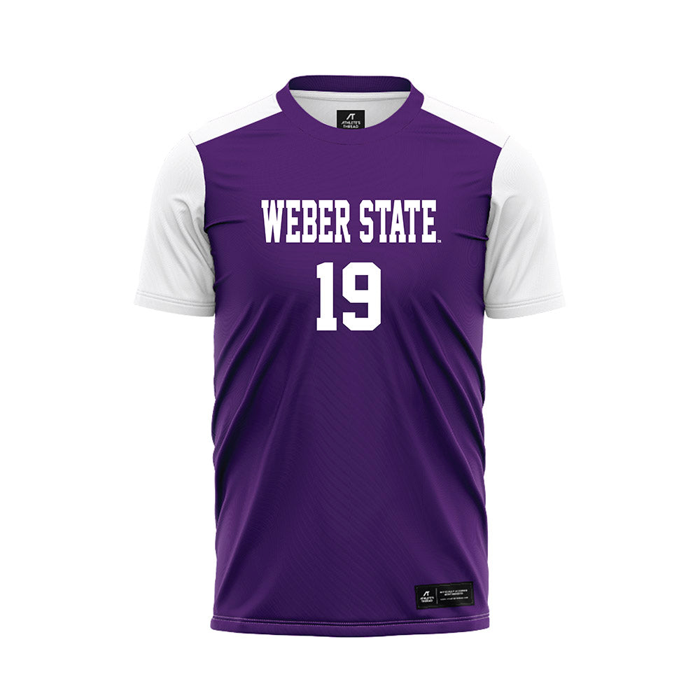Weber - NCAA Women's Soccer : Oakley Anderson - Purple Soccer Jersey-0