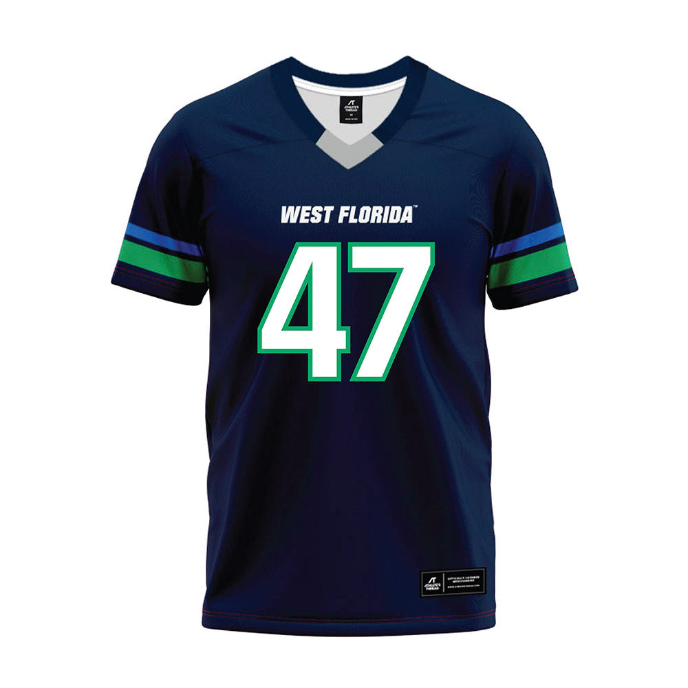 UWF - NCAA Football : Hunter Wood - Navy Premium Football Jersey-0
