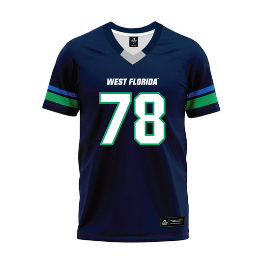 UWF - NCAA Football : Colton Beesley - Navy Premium Football Jersey-0