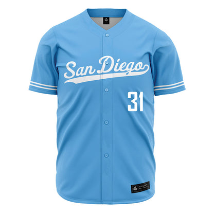 San Diego - NCAA Baseball : AJ Anzai - Blue Jersey-0