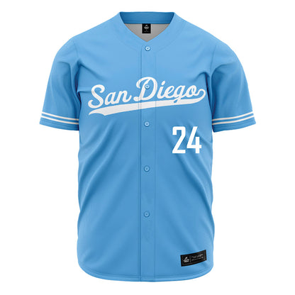 San Diego - NCAA Baseball : Logan Reddemann - Blue Jersey-0