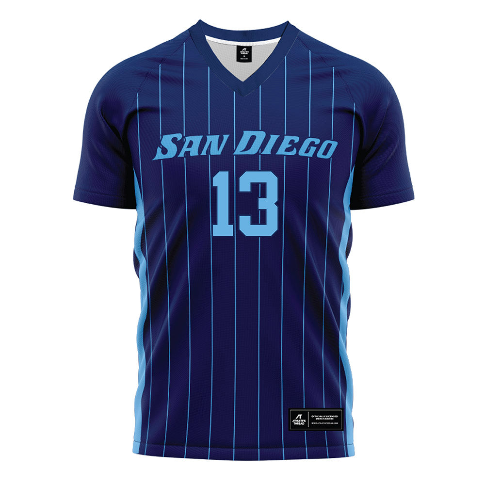 San Diego - NCAA Women's Soccer : Brianna Nesser - Blue Soccer Jersey-0