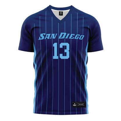 San Diego - NCAA Women's Soccer : Brianna Nesser - Blue Soccer Jersey-0