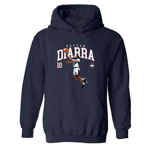 UConn - NCAA Men's Basketball : Hassan Diarra - Individual Caricature Hooded Sweatshirt-0