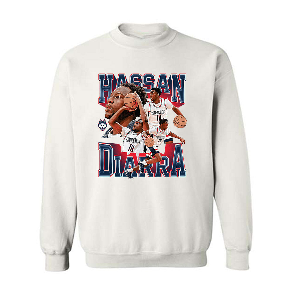 UConn - NCAA Men's Basketball : Hassan Diarra - Crewneck Sweatshirt-0