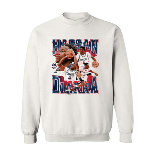 UConn - NCAA Men's Basketball : Hassan Diarra - Crewneck Sweatshirt-0