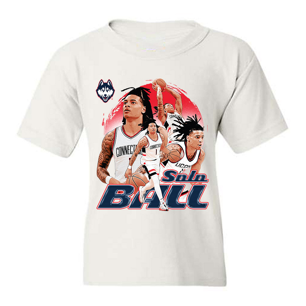 UConn - NCAA Men's Basketball : Solo Ball - Youth T-Shirt-0