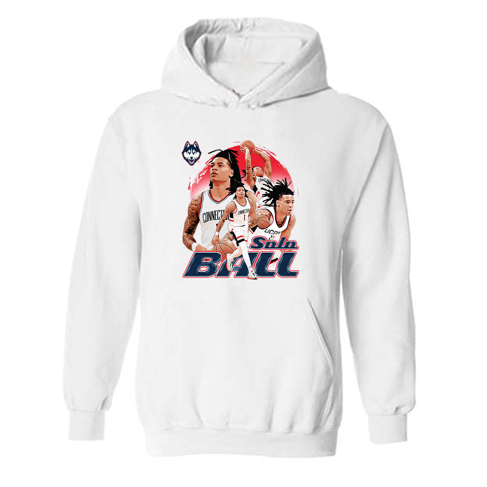 UConn - NCAA Men's Basketball : Solo Ball - Player Collage Hooded Sweatshirt-0