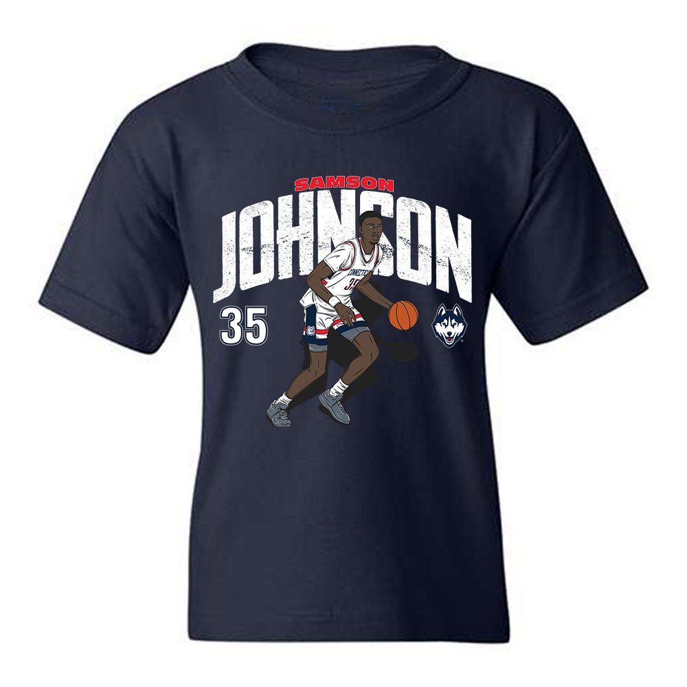 UConn - NCAA Men's Basketball : Samson Johnson - Youth T-Shirt-0